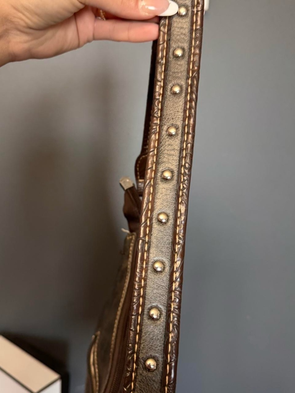 ❌SOLD❌Western Y2K Brown Purse W rhinestone buckle and floral embroidery - Picture 8 of 8